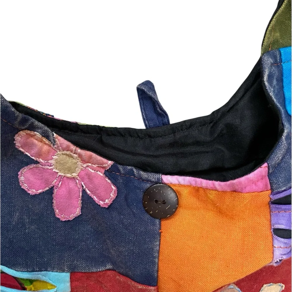 Original Collection Happy Flowers Patchwork Crossbody Handbag - Picture 3 of 6